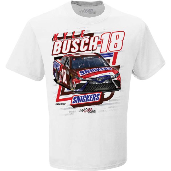 Kyle Busch Joe Gibbs Racing Team Collection White Snickers T-Shirt