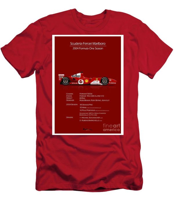 Formula 1 – Schumacher and Barrichello – Ferrari F2004 Stats T-Shirt